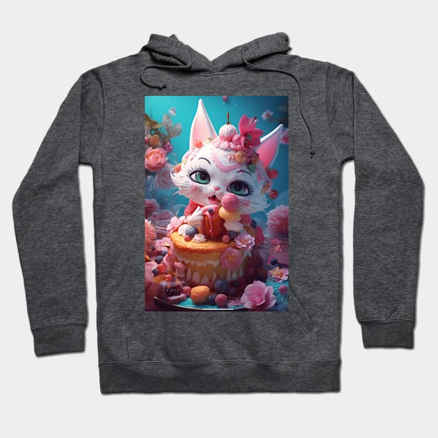 Cute Dessert Kitty 2 Hoodie by redwitchart